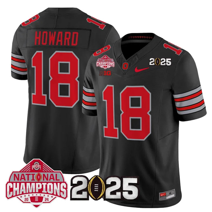 Men's Ohio State Buckeyes 2026 Tunnel Vision National Champions Patch Vapor Limited Jersey 18 Will Howard