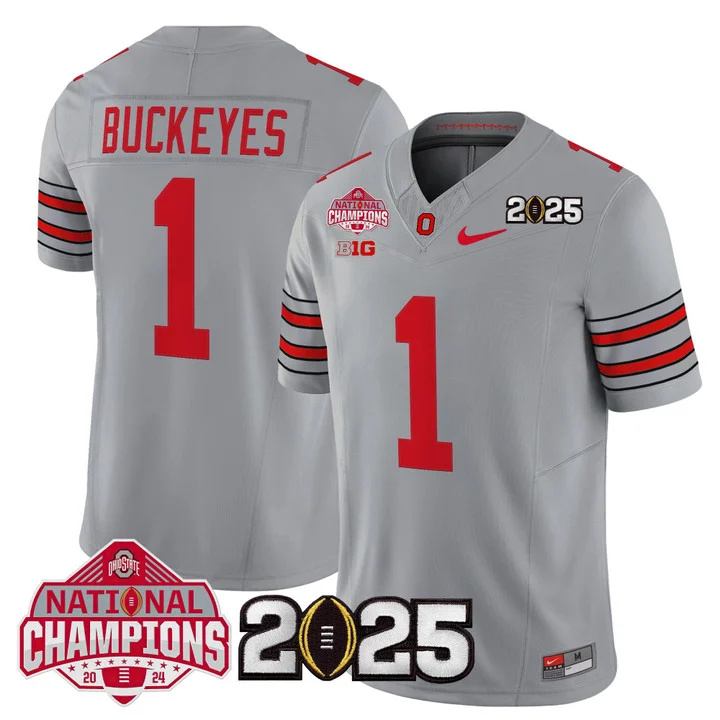 Men's Ohio State Buckeyes 2026 Tunnel Vision National Champions Patch Vapor Limited Jersey gray 1 Buckeyes