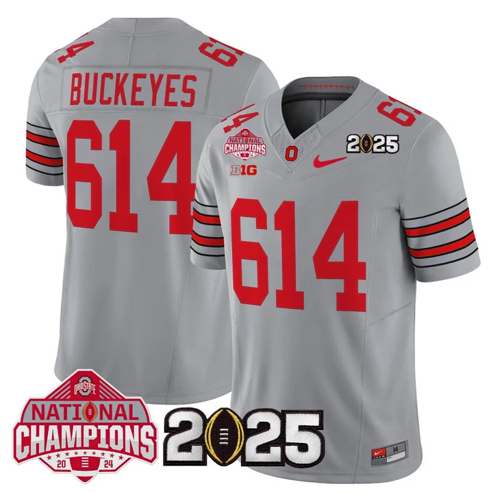 Men's Ohio State Buckeyes 2026 Tunnel Vision National Champions Patch Vapor Limited Jersey gray 614 Buckeyes