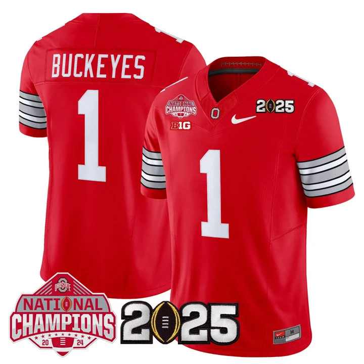 Men's Ohio State Buckeyes 2026 Tunnel Vision National Champions Patch Vapor Limited Jersey red 1 Buckeyes