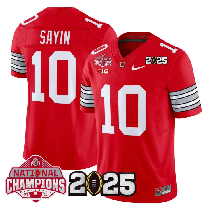 Men's Ohio State Buckeyes 2026 Tunnel Vision National Champions Patch Vapor Limited Jersey red 10 Julian Sayin