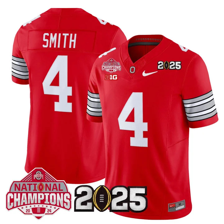 Men's Ohio State Buckeyes 2026 Tunnel Vision National Champions Patch Vapor Limited Jersey red 4 Jeremiah Smith