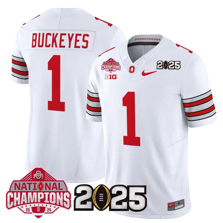 Men's Ohio State Buckeyes 2026 Tunnel Vision National Champions Patch Vapor Limited Jersey white 1 Buckeyes