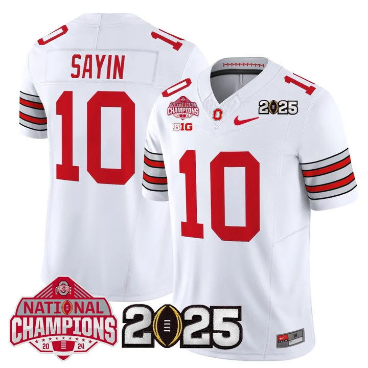 Men's Ohio State Buckeyes 2026 Tunnel Vision National Champions Patch Vapor Limited Jersey white 10 Julian Sayin