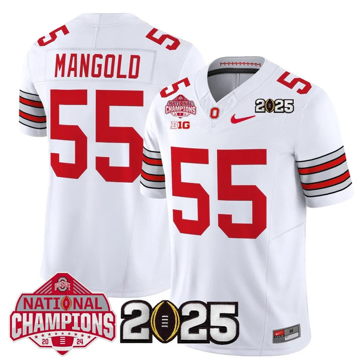 Men's Ohio State Buckeyes 2026 Tunnel Vision National Champions Patch Vapor Limited Jersey white 55 Nick Mangold