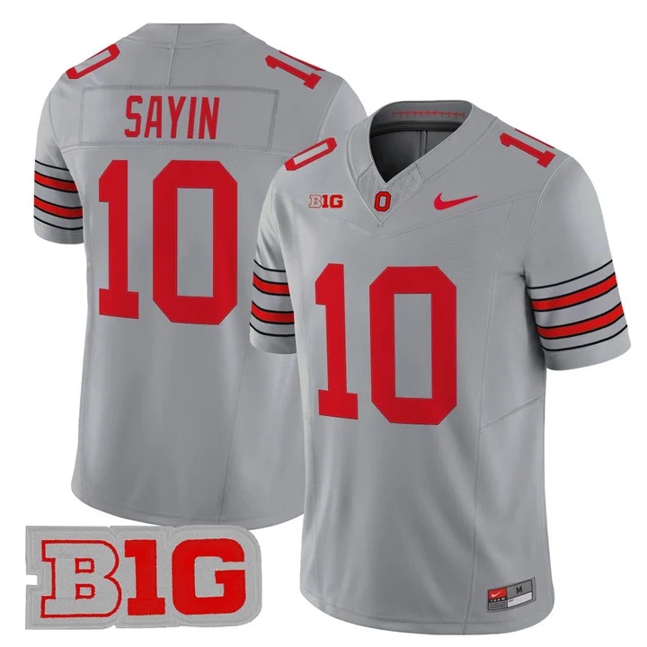 Men's Ohio State Buckeyes 2026 Tunnel Vision Vapor Limited Jersey GRAY #10 JULIAN SAYIN