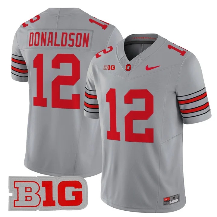 Men's Ohio State Buckeyes 2026 Tunnel Vision Vapor Limited Jersey GRAY #12 CJ DONALDSON
