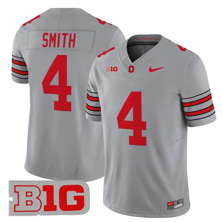 Men's Ohio State Buckeyes 2026 Tunnel Vision Vapor Limited Jersey GRAY #4 JEREMIAH SMITH