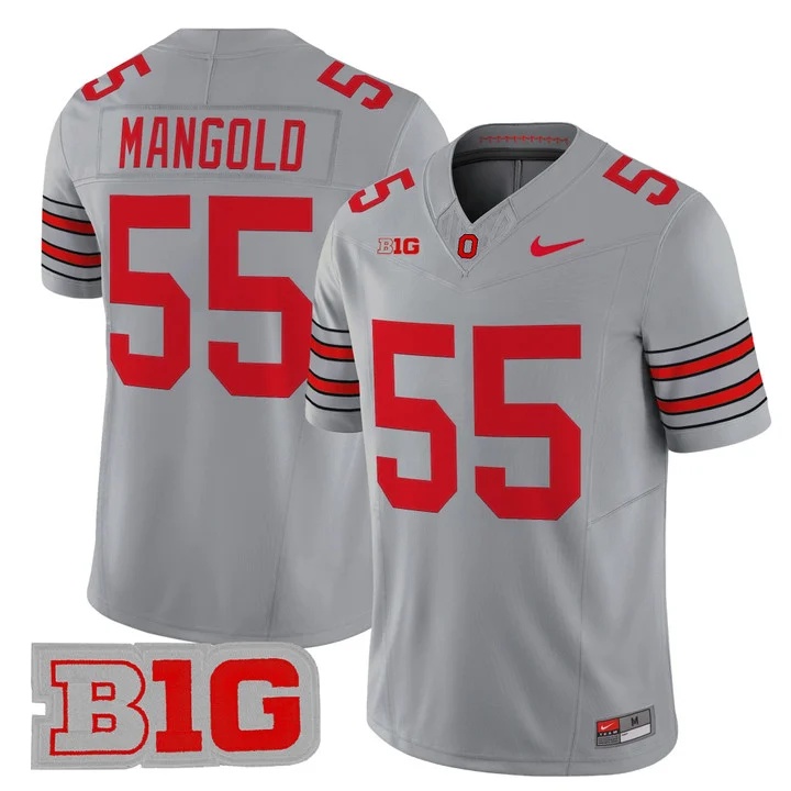 Men's Ohio State Buckeyes 2026 Tunnel Vision Vapor Limited Jersey GRAY #55 NICK MANGOLD