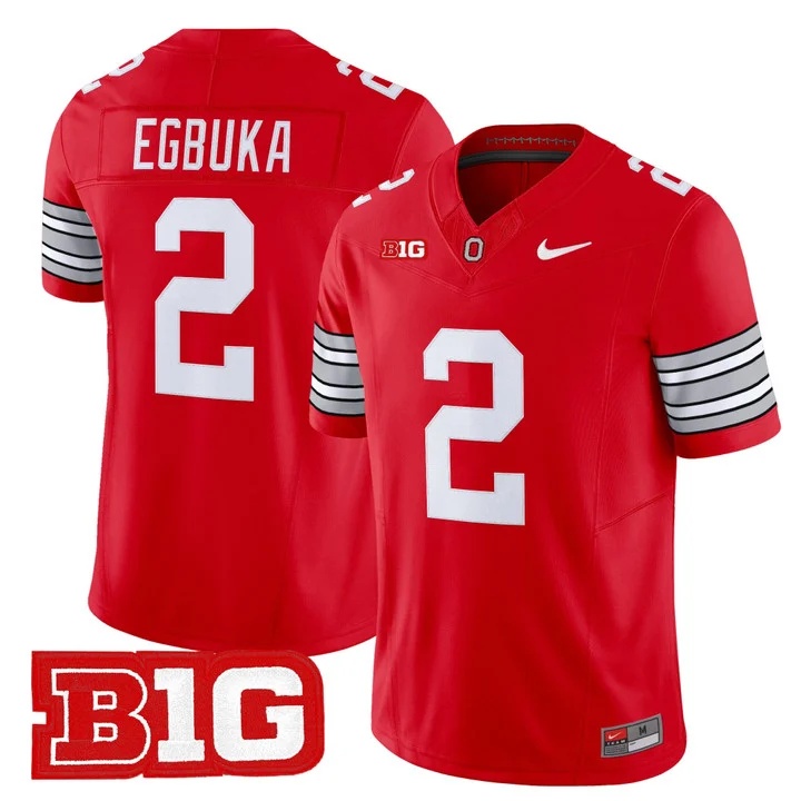 Men's Ohio State Buckeyes 2026 Tunnel Vision Vapor Limited Jersey RED #2 EMEKA EGBUKA