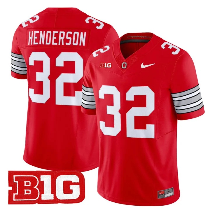 Men's Ohio State Buckeyes 2026 Tunnel Vision Vapor Limited Jersey RED #32 TREVEYON HENDERSON