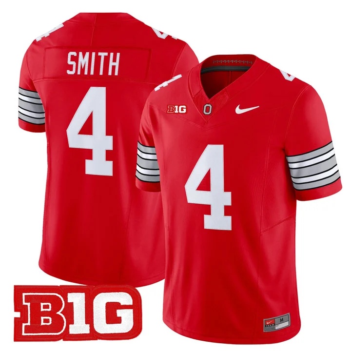 Men's Ohio State Buckeyes 2026 Tunnel Vision Vapor Limited Jersey RED #4 JEREMIAH SMITH