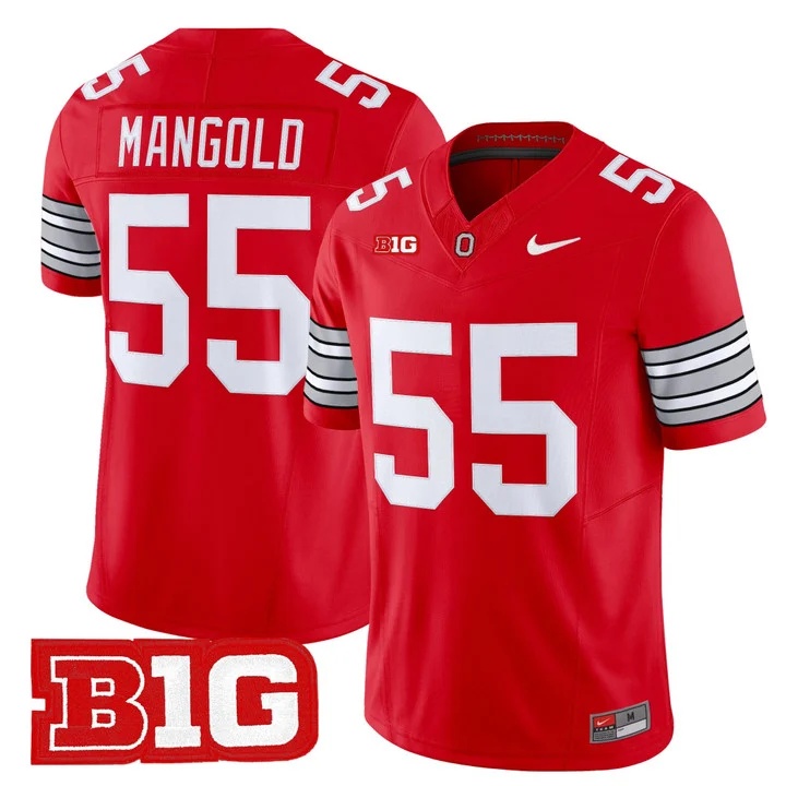 Men's Ohio State Buckeyes 2026 Tunnel Vision Vapor Limited Jersey RED #55 NICK MANGOLD