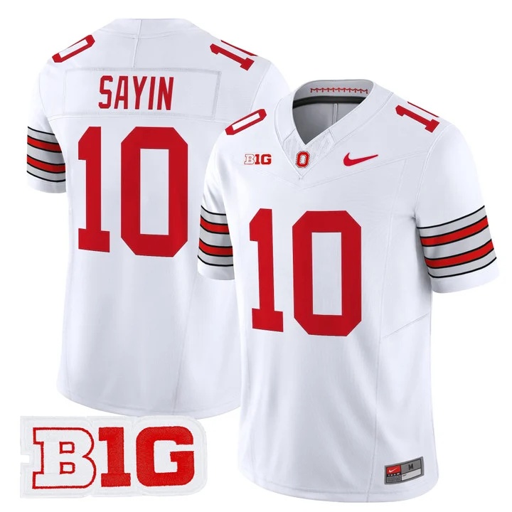 Men's Ohio State Buckeyes 2026 Tunnel Vision Vapor Limited Jersey WHITE #10 JULIAN SAYIN