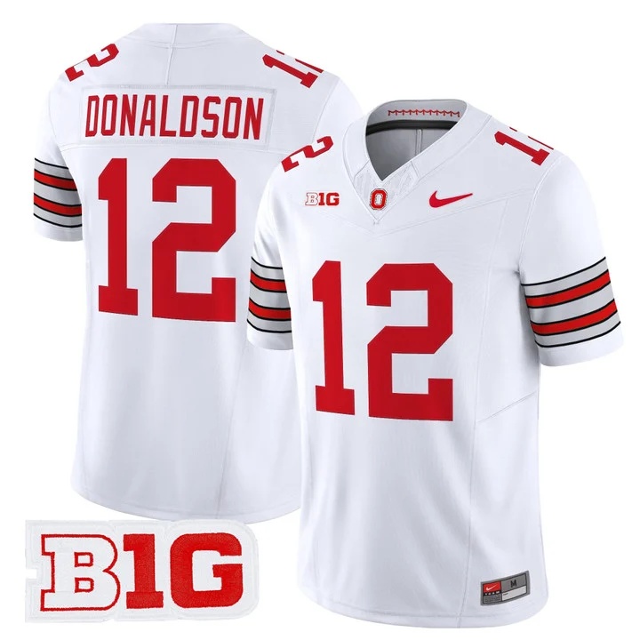 Men's Ohio State Buckeyes 2026 Tunnel Vision Vapor Limited Jersey WHITE #12 CJ DONALDSON