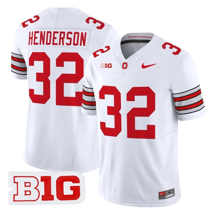 Men's Ohio State Buckeyes 2026 Tunnel Vision Vapor Limited Jersey WHITE #32 TREVEYON HENDERSON
