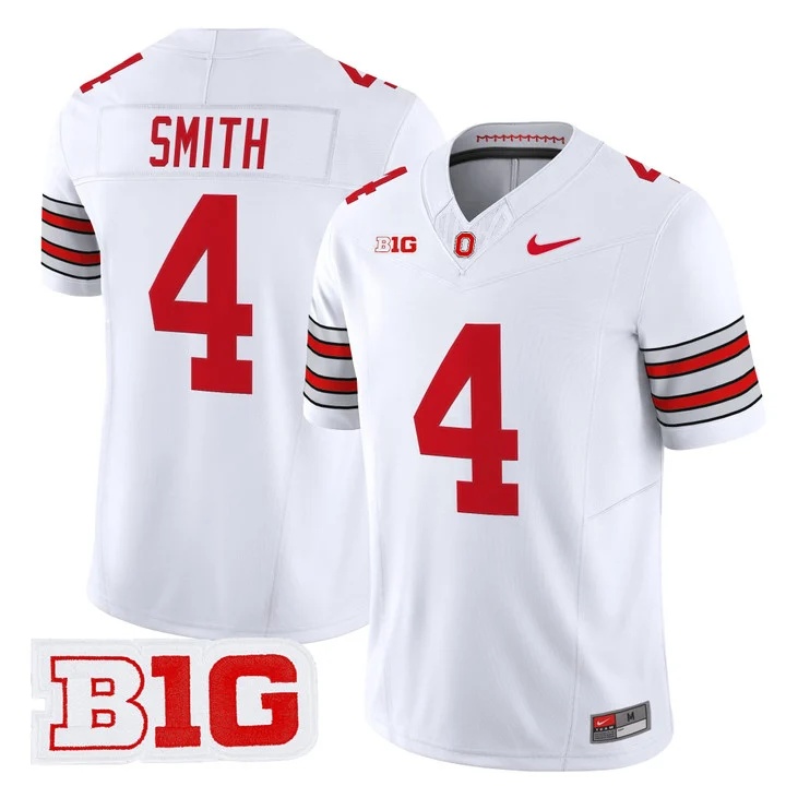 Men's Ohio State Buckeyes 2026 Tunnel Vision Vapor Limited Jersey WHITE #4 JEREMIAH SMITH