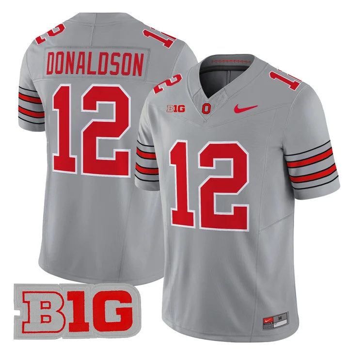 Men's Ohio State Buckeyes 2026 Tunnel Vision Vapor Limited Jersey gray 12 CJ Donaldson