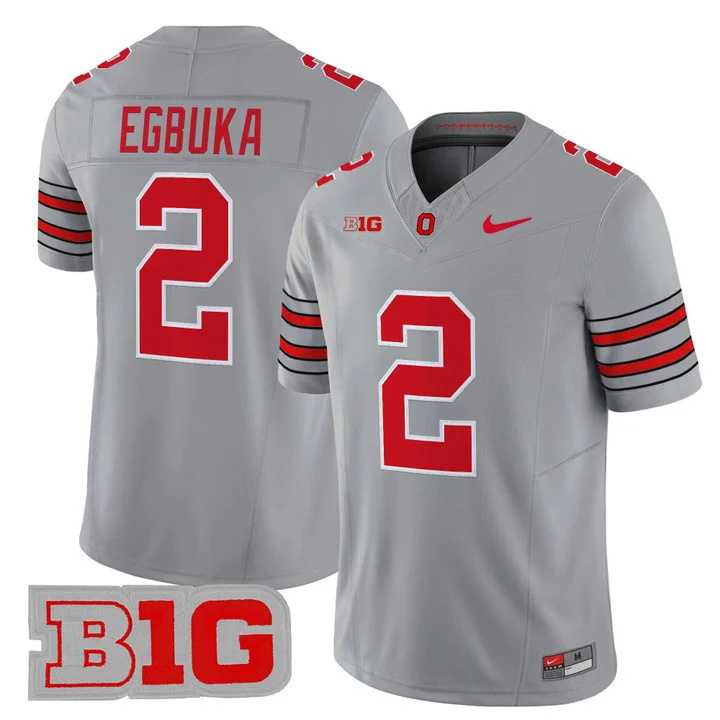 Men's Ohio State Buckeyes 2026 Tunnel Vision Vapor Limited Jersey gray 2 Emeka Egbuka