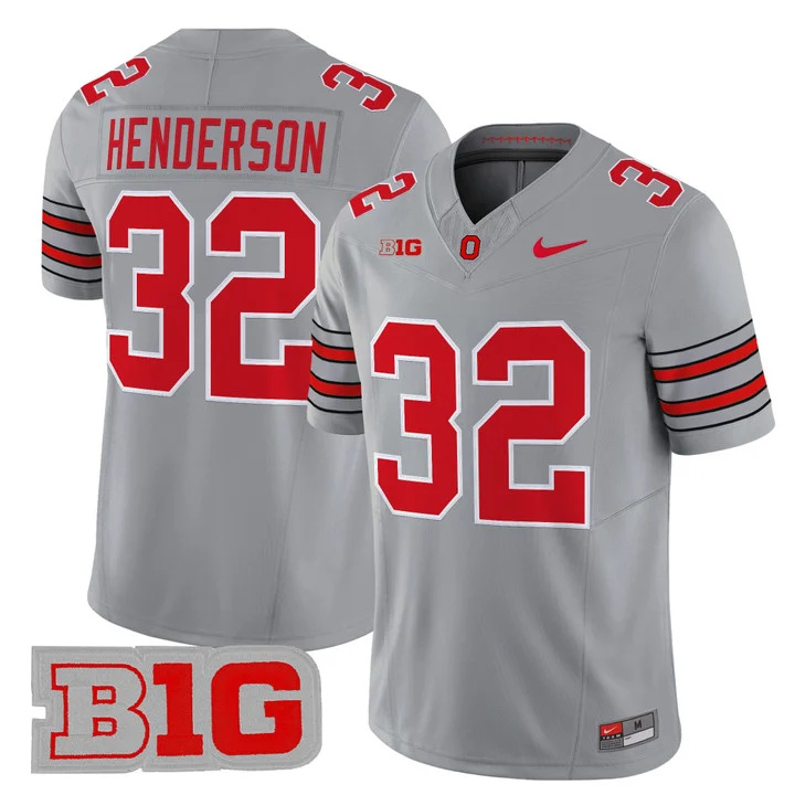 Men's Ohio State Buckeyes 2026 Tunnel Vision Vapor Limited Jersey gray 32 Treveyon Henderson