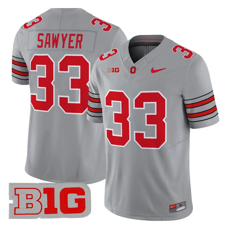 Men's Ohio State Buckeyes 2026 Tunnel Vision Vapor Limited Jersey gray 33 Jack Sawyer