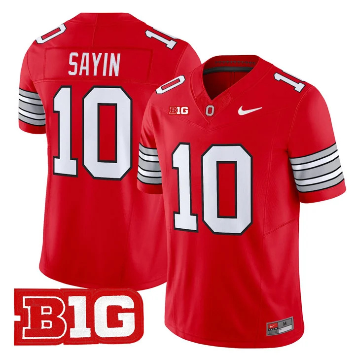 Men's Ohio State Buckeyes 2026 Tunnel Vision Vapor Limited Jersey red 10 Julian Sayin