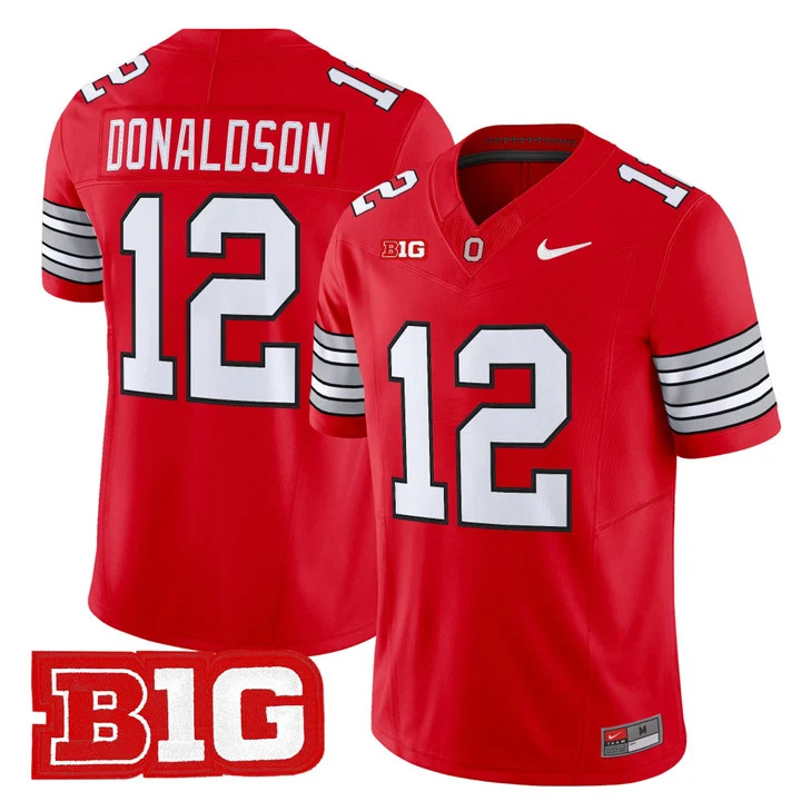 Men's Ohio State Buckeyes 2026 Tunnel Vision Vapor Limited Jersey red 12 CJ Donaldson
