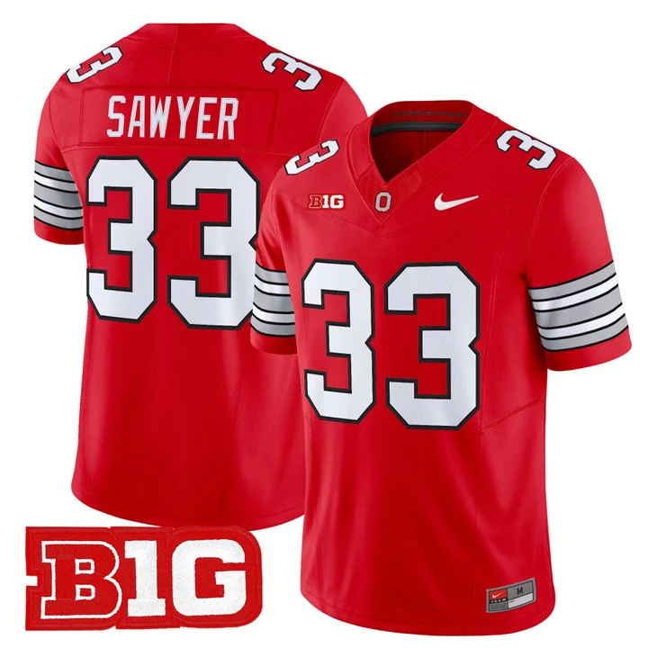 Men's Ohio State Buckeyes 2026 Tunnel Vision Vapor Limited Jersey red 33 Jack Sawyer