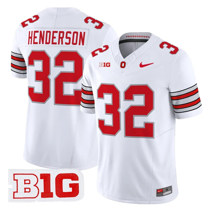 Men's Ohio State Buckeyes 2026 Tunnel Vision Vapor Limited Jersey white 32 Treveyon Henderson