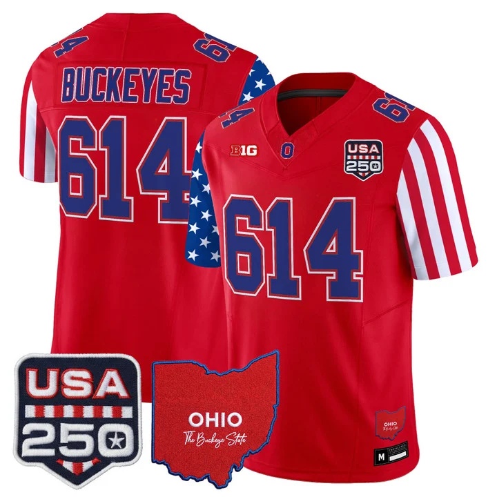 Men's Ohio State Buckeyes America 250 Edition Vapor Limited Jersey RED#614 BUCKEYES