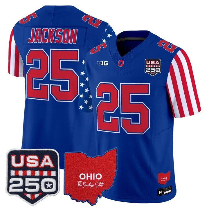 Men's Ohio State Buckeyes America 250 Edition Vapor Limited Jersey ROYAL#25 BO JACKSON