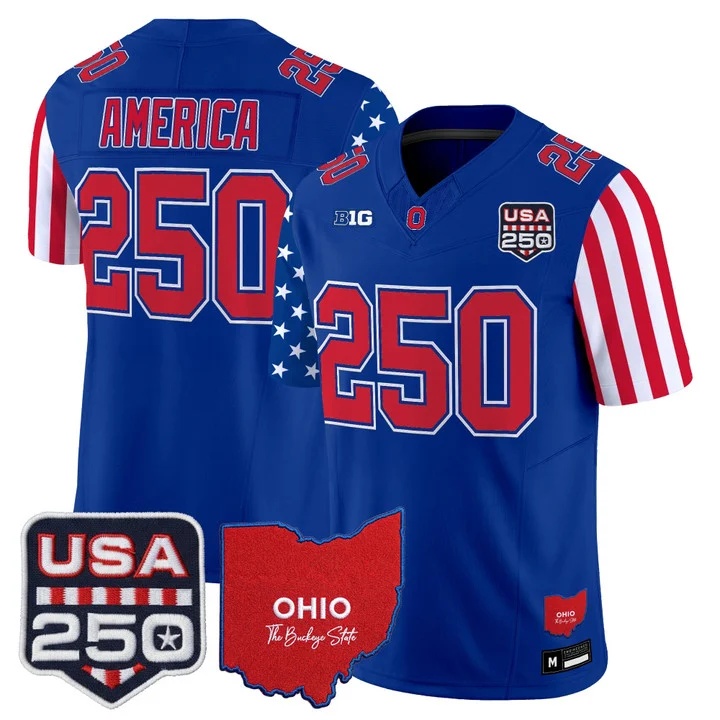 Men's Ohio State Buckeyes America 250 Edition Vapor Limited Jersey ROYAL#250 AMERICA