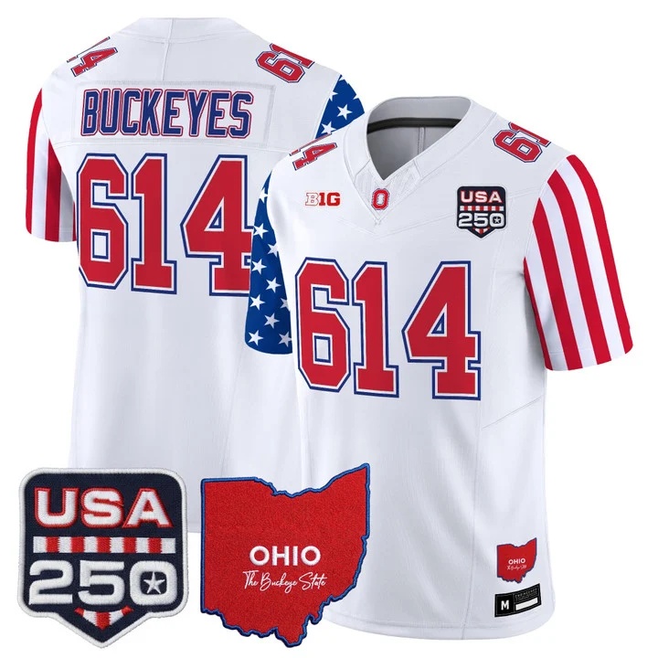 Men's Ohio State Buckeyes America 250 Edition Vapor Limited Jersey WHITE#614 BUCKEYES