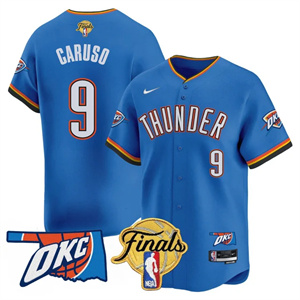 Men's Oklahoma City Thunder Baseball Jersey - Final Patch - All Stitched Alex Caruso -  9