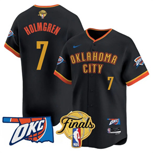 Men's Oklahoma City Thunder Baseball Jersey - Final Patch - All Stitched Chet Holmgren -  #7