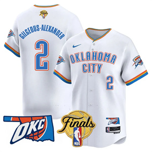 Men's Oklahoma City Thunder Baseball Jersey - Final Patch - All Stitched Gilgeous  -Alexander - 2