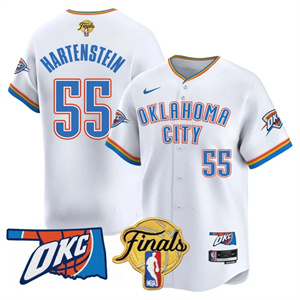 Men's Oklahoma City Thunder Baseball Jersey - Final Patch - All Stitched Isaiah  Hartenstein -   55