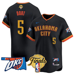Men's Oklahoma City Thunder Baseball Jersey - Final Patch - All Stitched Luguentz Dort - 5 #