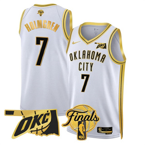 Men's Oklahoma City Thunder Jersey - Final Patch - All Stitched Chet Holmgren -   7