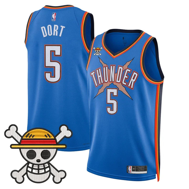 Men's Oklahoma City Thunder x One Piece Swingman Jersey 5 Luguentz Dort