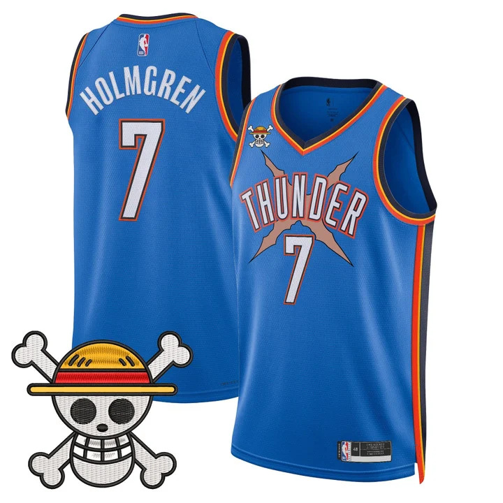 Men's Oklahoma City Thunder x One Piece Swingman Jersey 7 Chet Holmgren