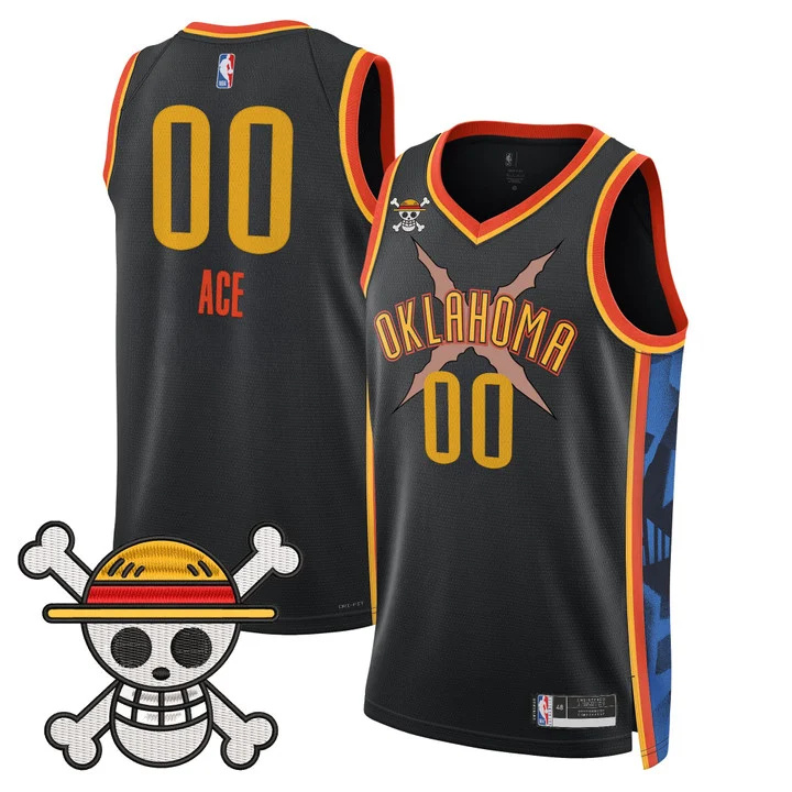 Men's Oklahoma City Thunder x One Piece Swingman Jersey black 00 Ace