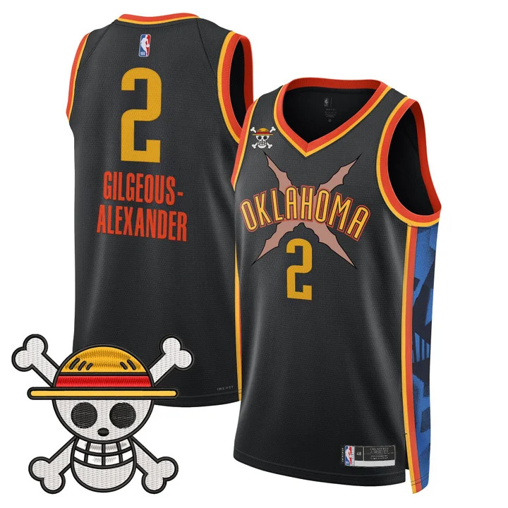Men's Oklahoma City Thunder x One Piece Swingman Jersey black 2 Gilgeous-Alexander