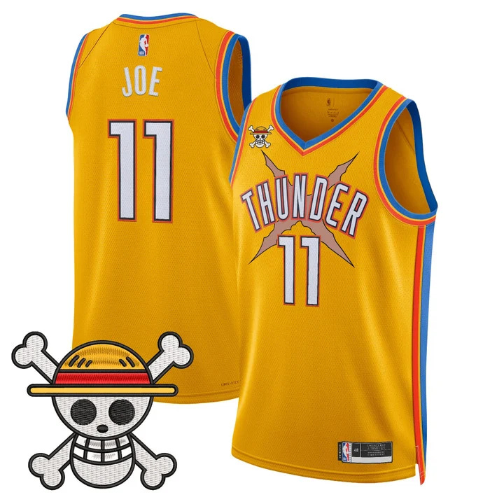 Men's Oklahoma City Thunder x One Piece Swingman Jersey gold 11 Isaiah Joe
