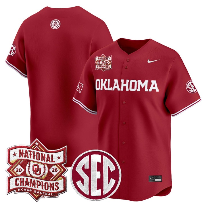 Men's Oklahoma Sooners 2026 National Champions Patch Vapor Premier Limited Jersey BLANK