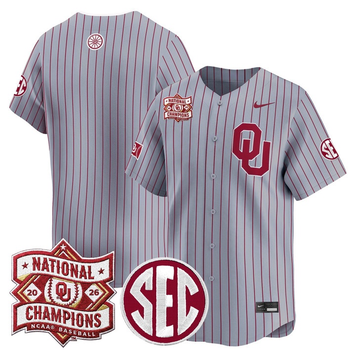 Men's Oklahoma Sooners 2026 National Champions Patch Vapor Premier Limited Jersey GRAY BLANK