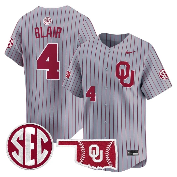 Men's Oklahoma Sooners 2026 Vapor Premier Limited Jersey GRAY2 #4 ALEC BLAIR