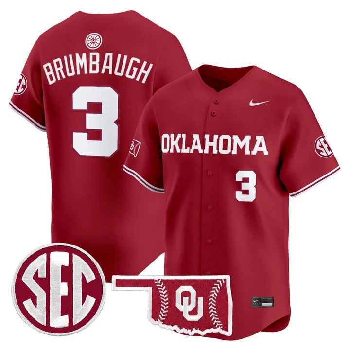 Men's Oklahoma Sooners 2026 Vapor Premier Limited Jersey RED #3 CAYDEN BRUMBAUGH