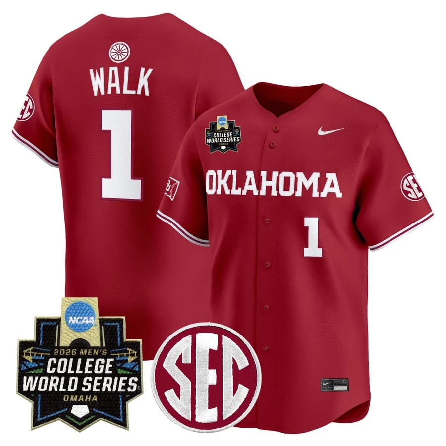 Men's Oklahoma Sooners 2026 World Series Vapor Premier Limited Jersey #1 JASON WALK