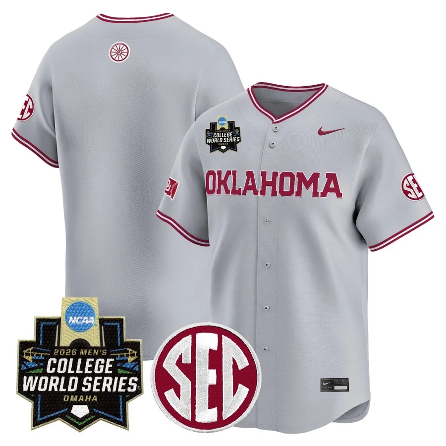 Men's Oklahoma Sooners 2026 World Series Vapor Premier Limited Jersey GRAY BLANK